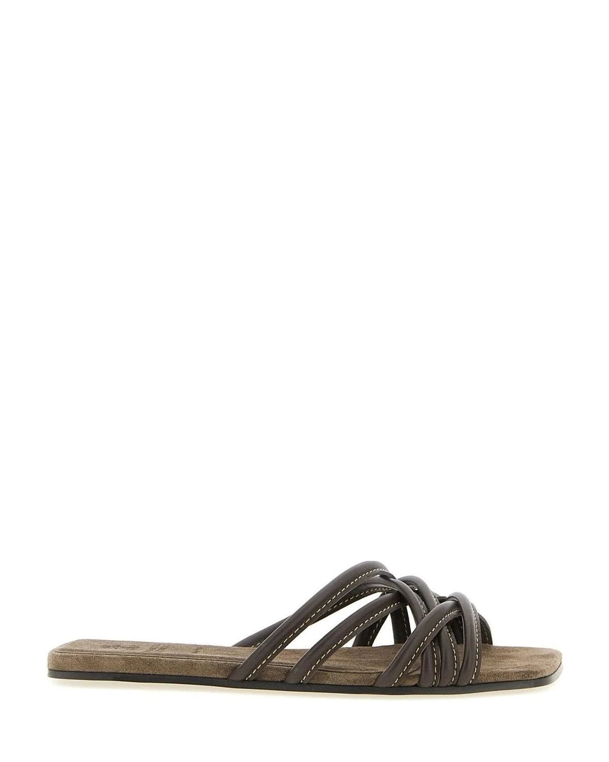 Brunello Cucinelli Brown Slides 