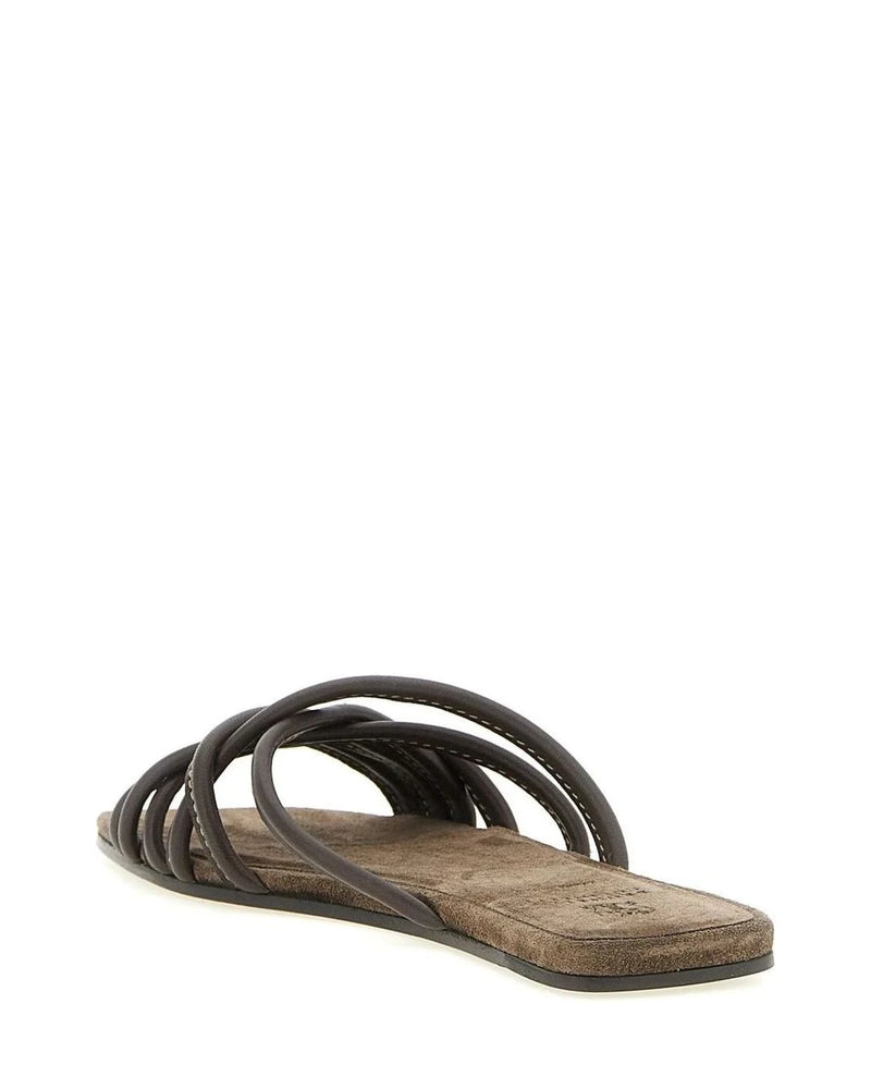 Brunello Cucinelli Brown Slides 