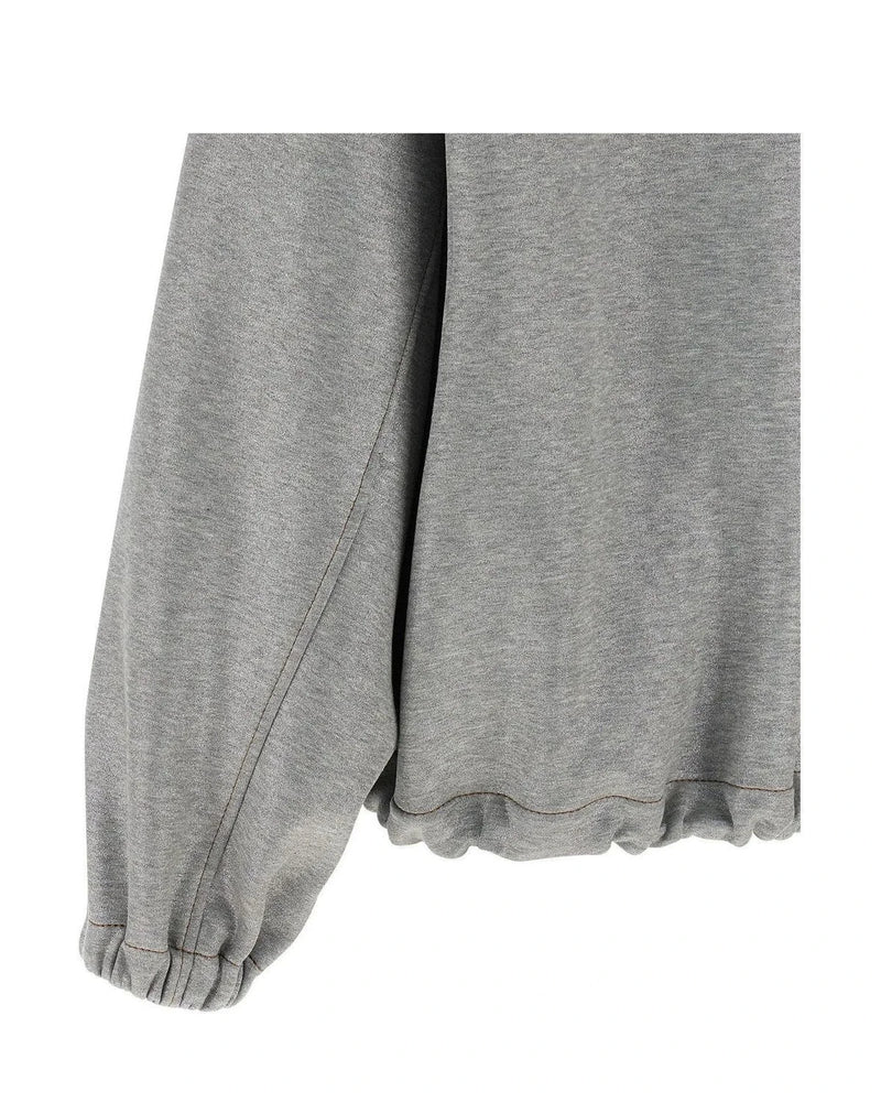 Brunello Cucinelli Bomber Jacket in silver, Cotton — view 4