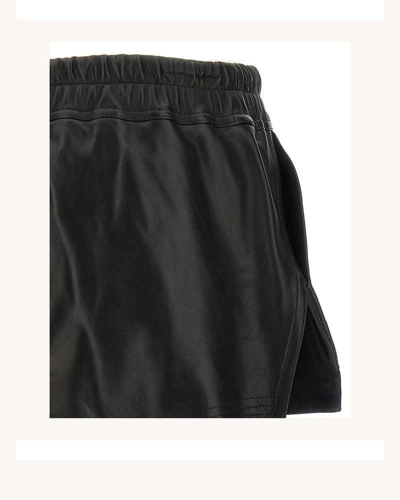 Rick Owens Bermuda in black, Lamb Leather — view 4