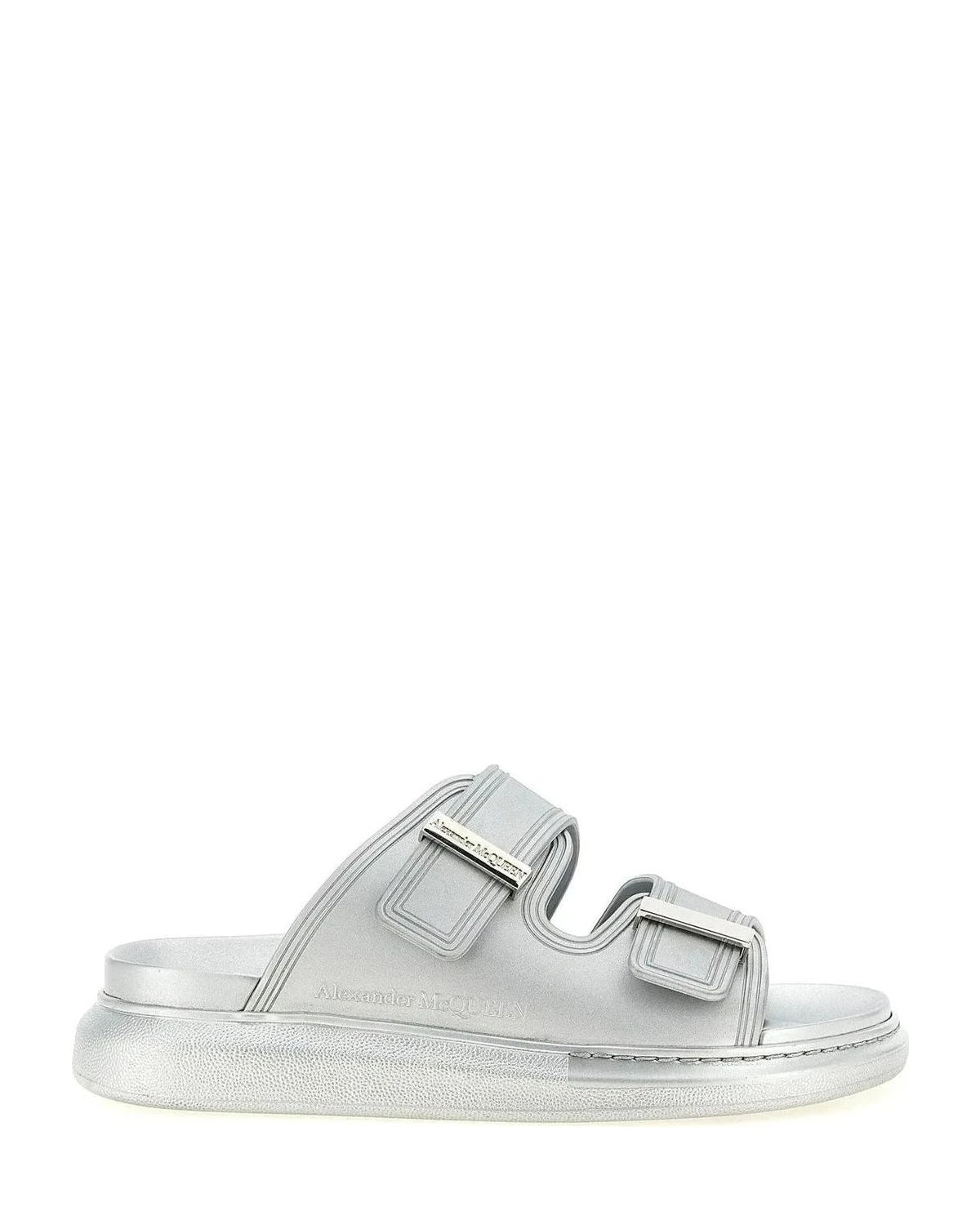 Alexander McQueen Silver Slides