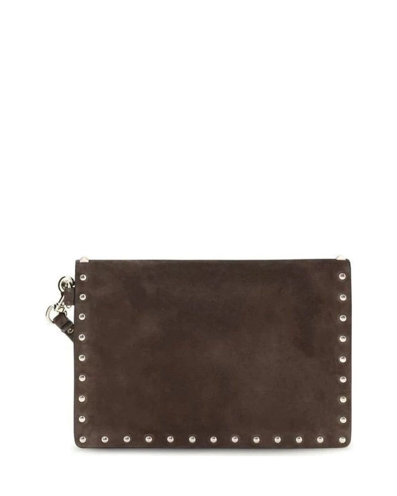 Valentino Garavani Wrist Bag in brown, Suede — view 2