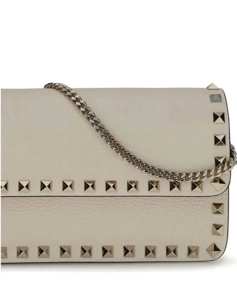 Valentino Garavani Clutch Bag in beige, Calf Leather — view 4
