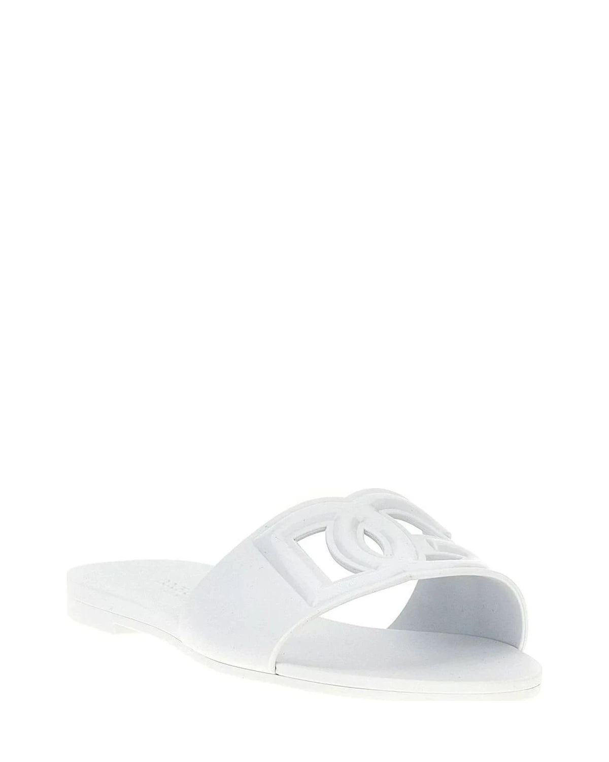 Dolce & Gabbana White Slides 