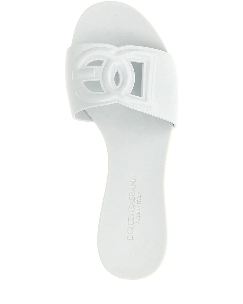 Dolce & Gabbana White Slides 