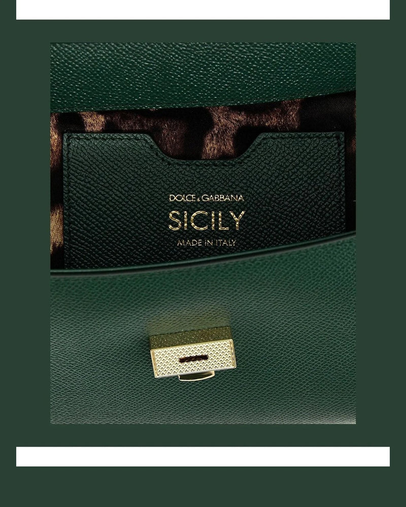 Dolce & Gabbana Satchel Bag in green, Calfskin Leather — view 4