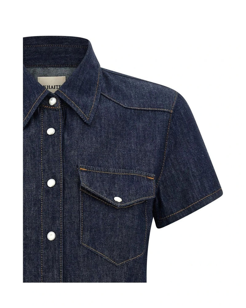 Khaite Dress Shirt in blue, Cotton — view 3