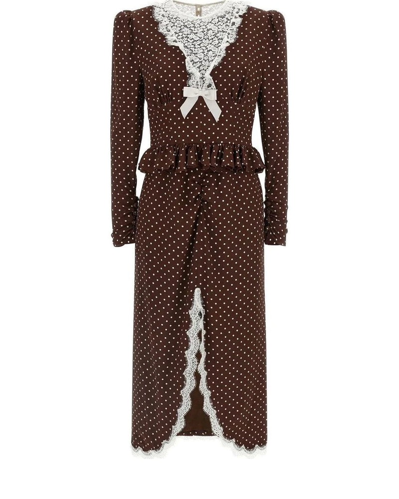 Alessandra Rich Dresse in brown, Silk