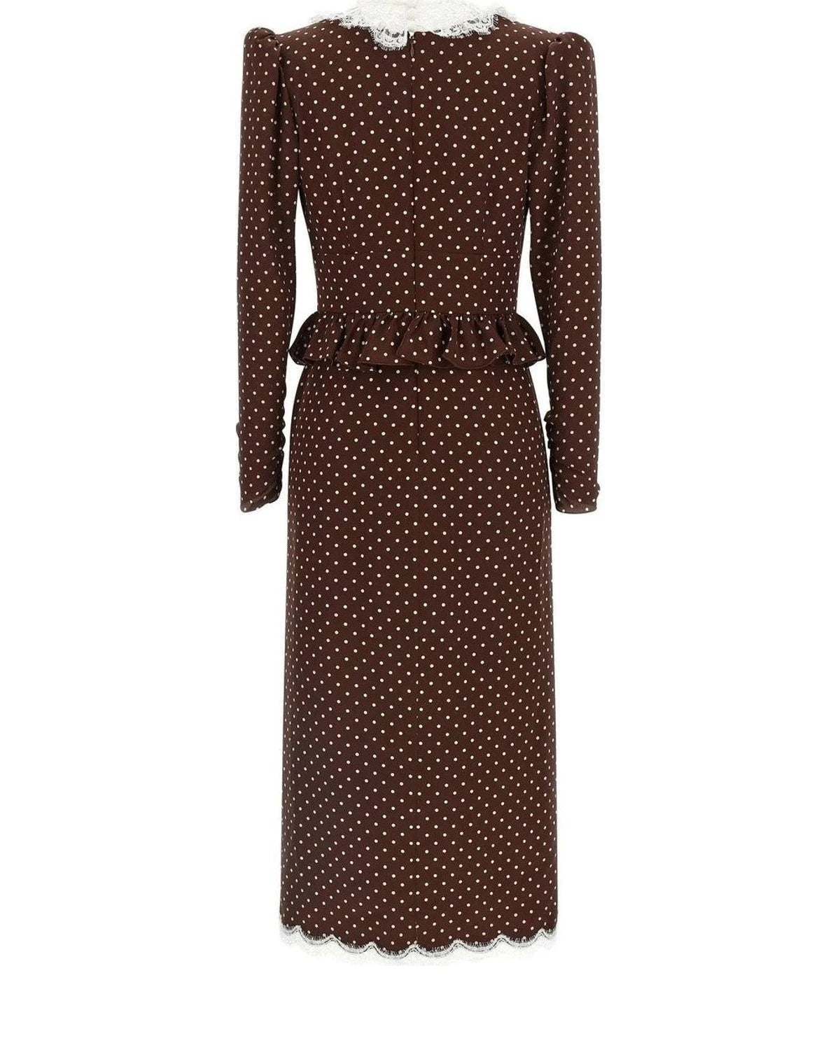 Alessandra Rich Dresse in brown, Silk — view 2