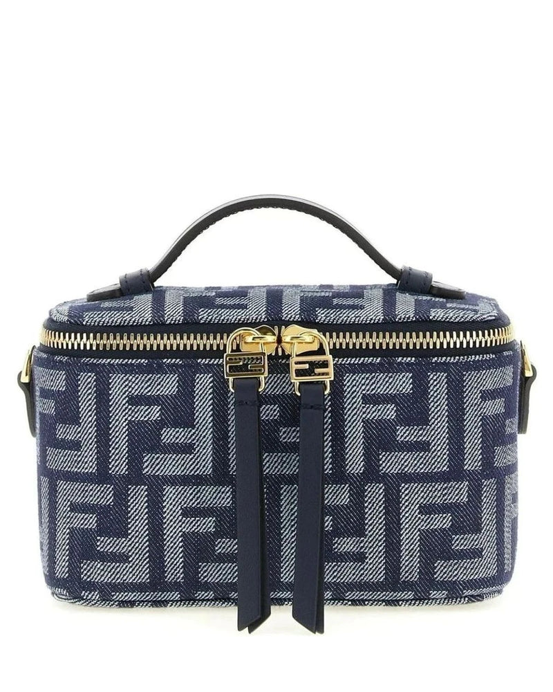 Fendi Makeup Bag in blue, Cotton