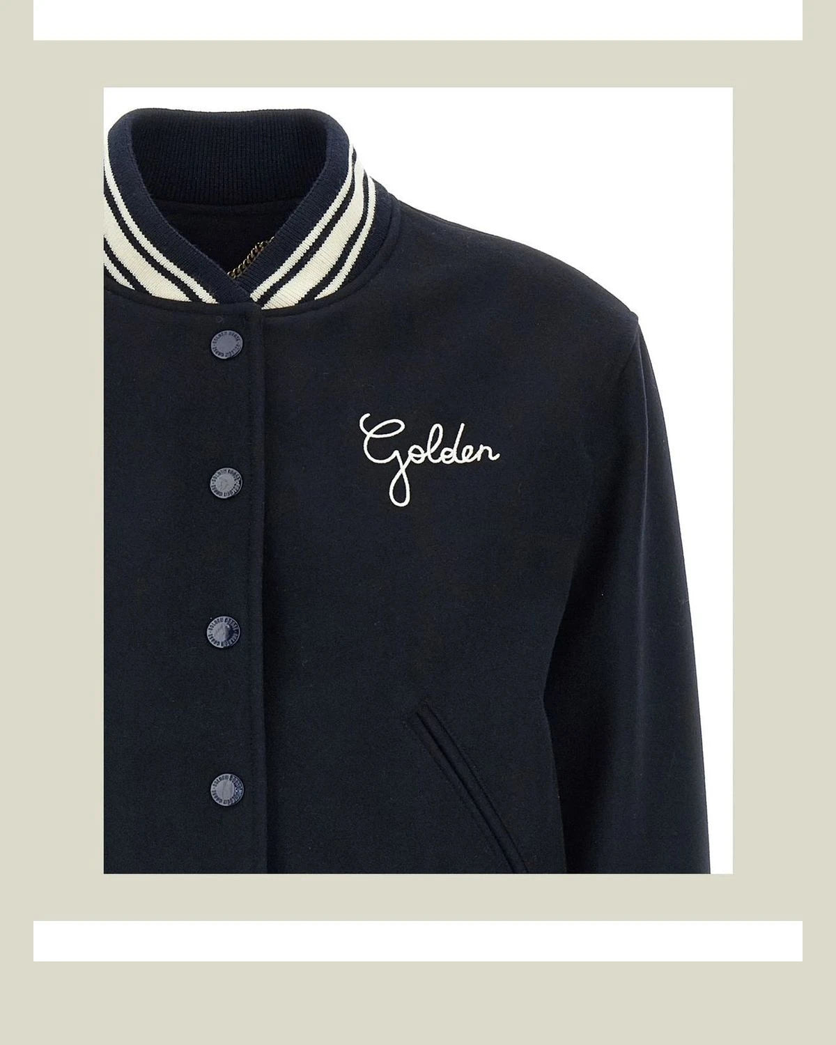 Golden Goose Varsity Jacket in blue, Virgin Wool — view 3