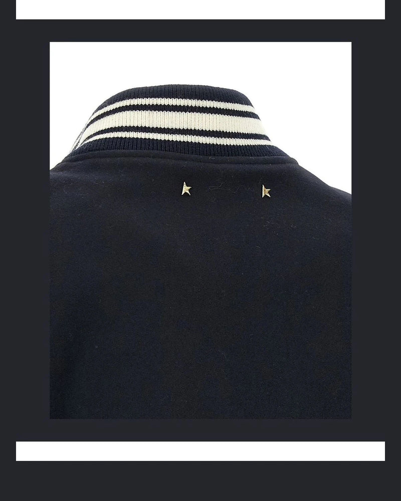 Golden Goose Varsity Jacket in blue, Virgin Wool — view 5