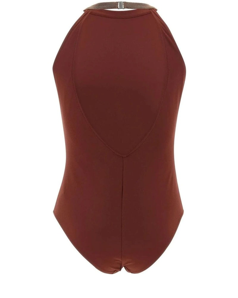 Brunello Cucinelli One-Piece Swimsuit in red, Polyamide — view 2