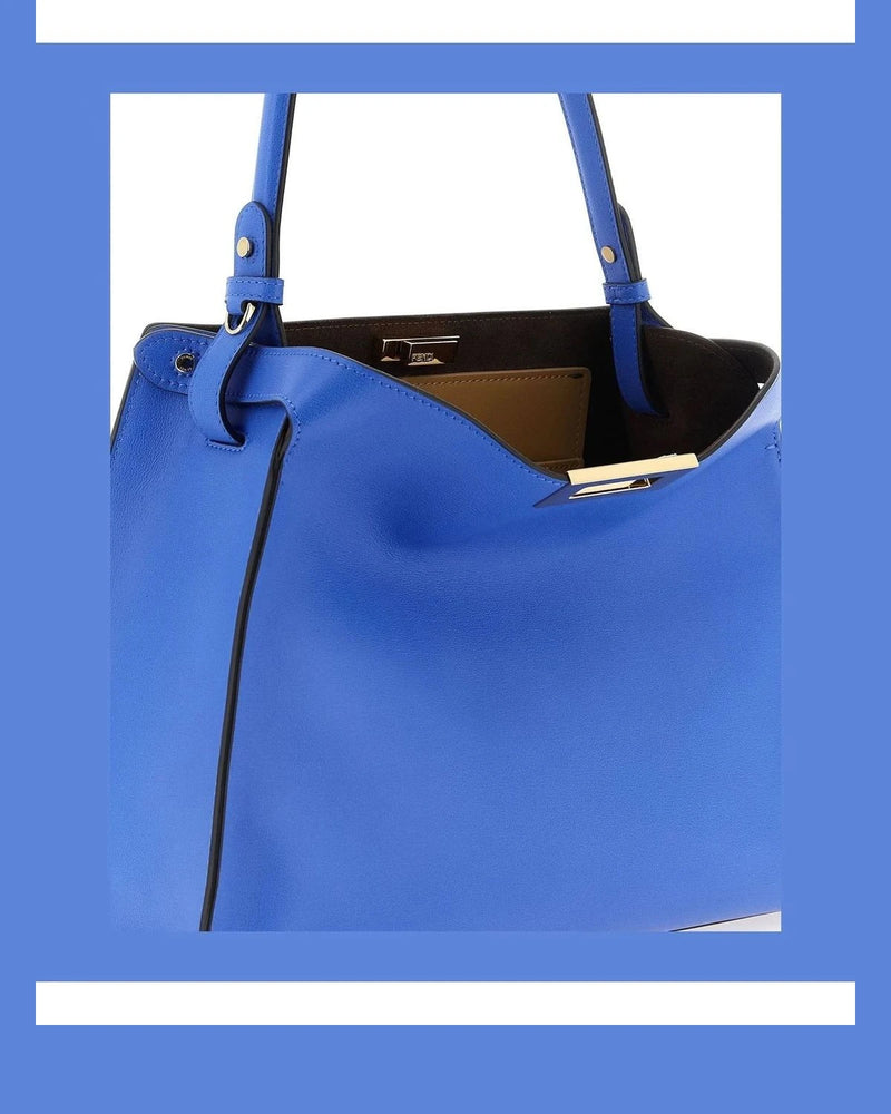 Fendi Satchel Bag in blue, Calfskin Leather — view 4