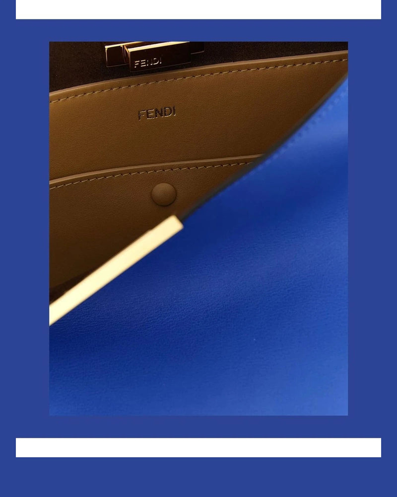 Fendi Satchel Bag in blue, Calfskin Leather — view 5