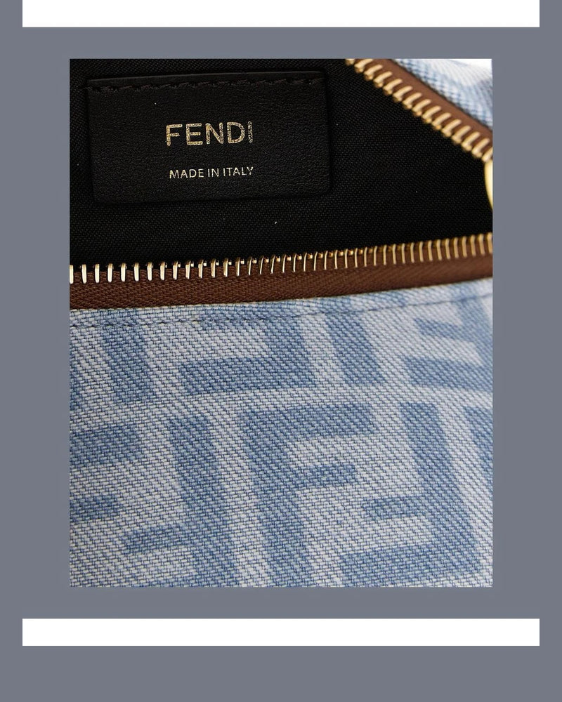 Fendi Hobo Bag in blue, Cotton — view 4