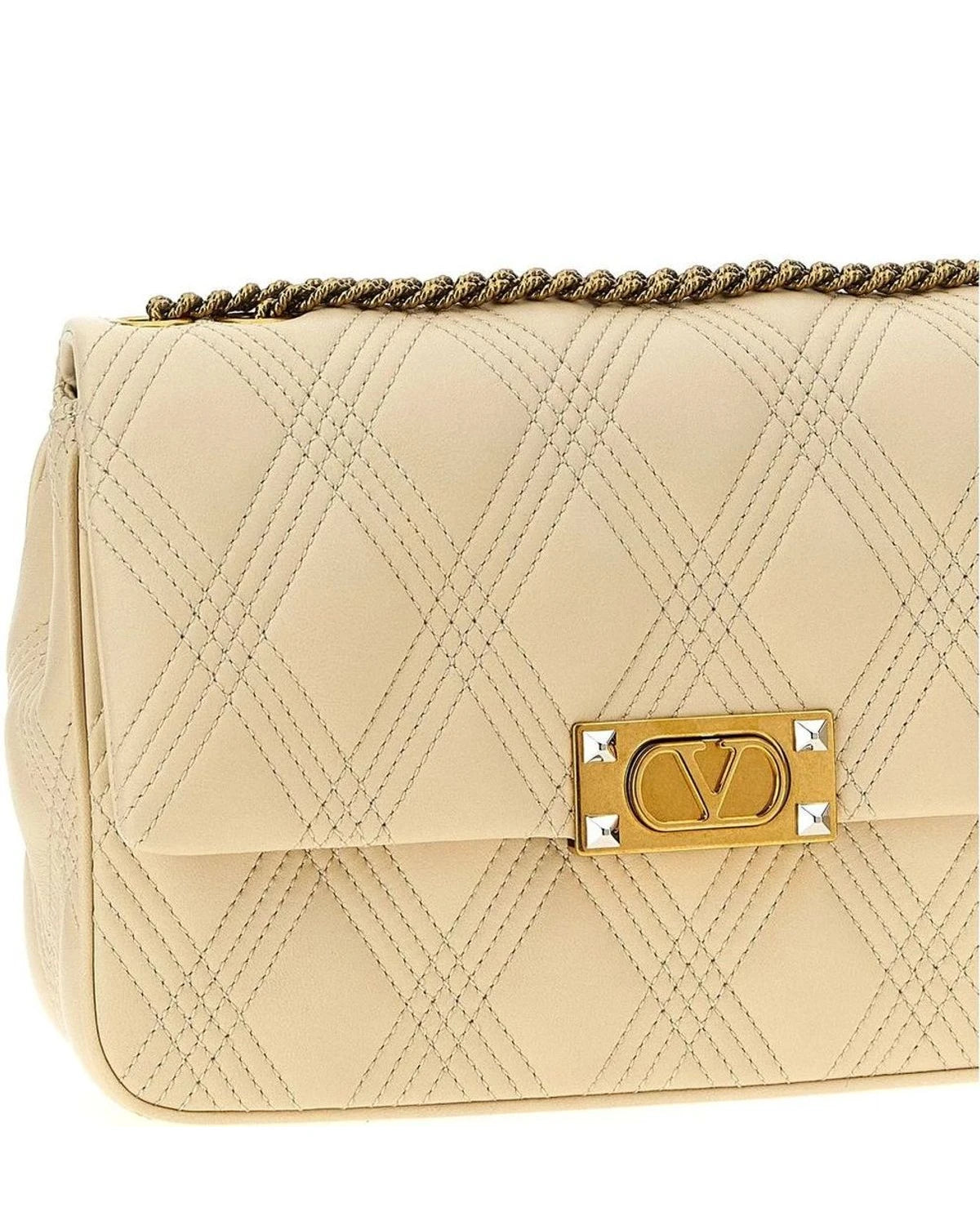 Valentino Garavani Shoulder Bag in white, Lamb Leather — view 3
