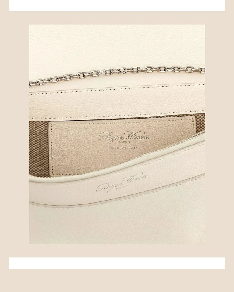 Roger Vivier Clutch Bag in white, Calfskin Leather — view 4
