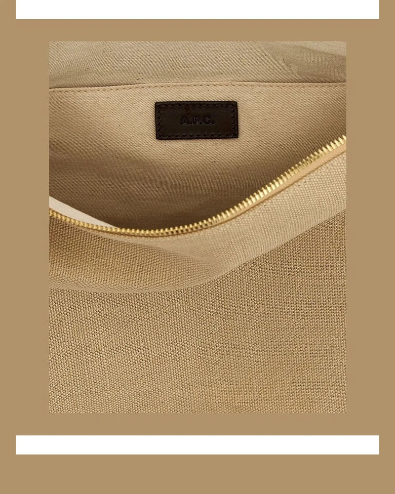 A.P.C. Shoulder Bag in beige, Cotton — view 4