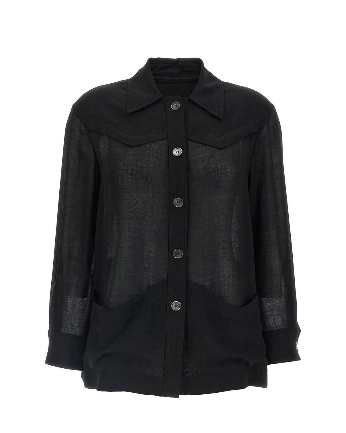 Ferragamo Dress Shirt in black, Virgin Wool