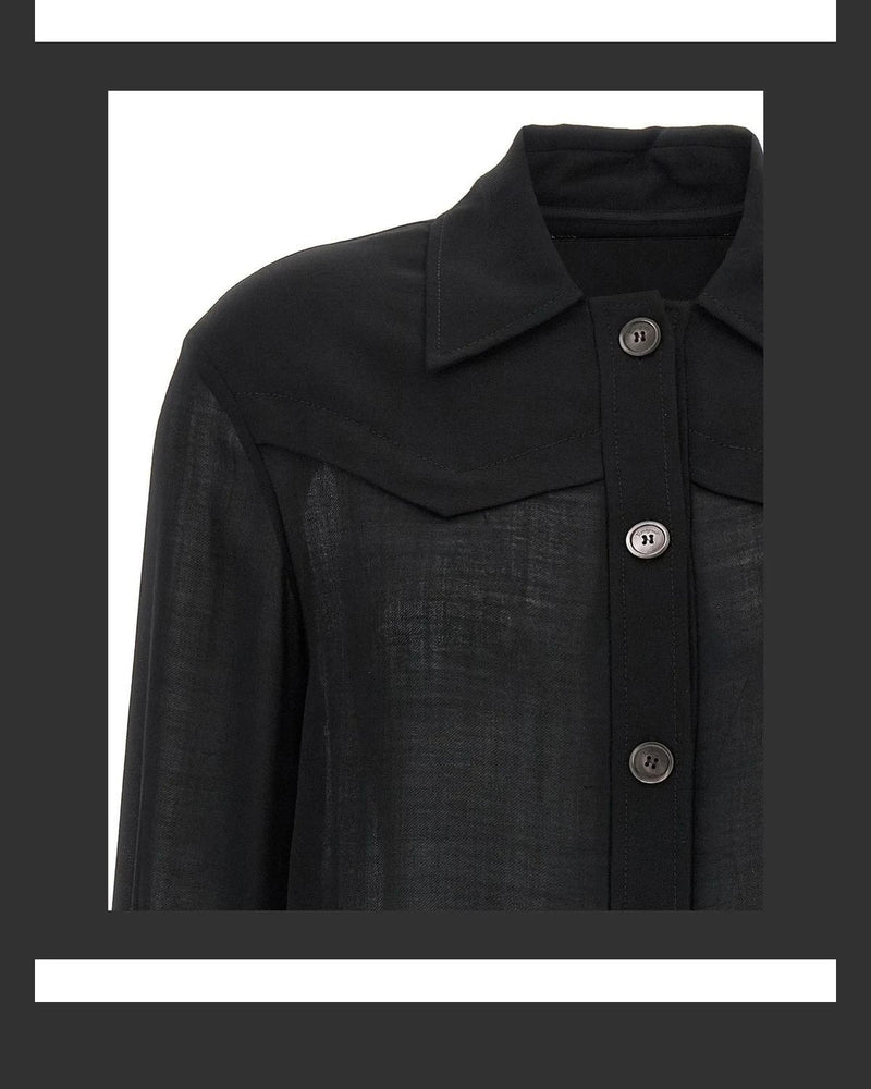 Ferragamo Dress Shirt in black, Virgin Wool — view 3