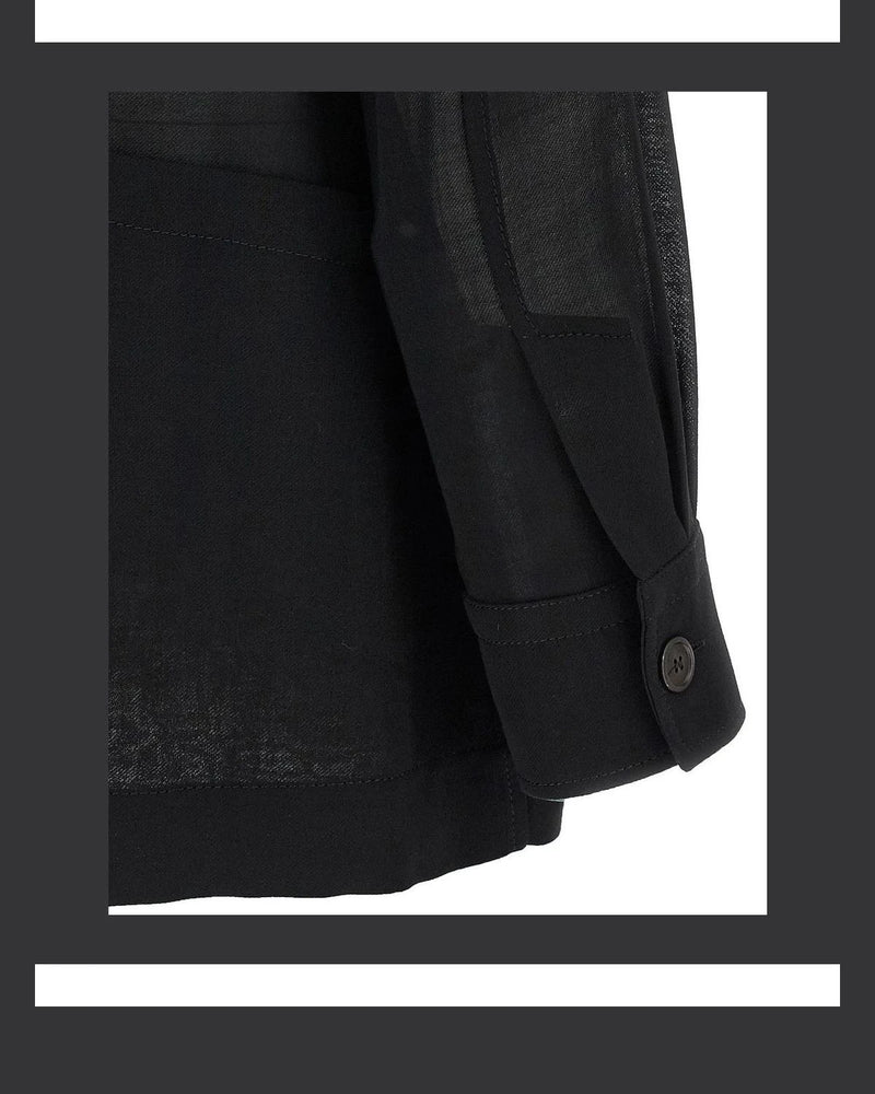 Ferragamo Dress Shirt in black, Virgin Wool — view 4