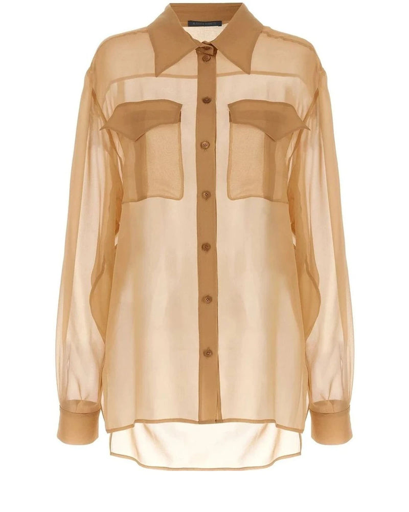 Alberta Ferretti Dress Shirt in beige, Silk