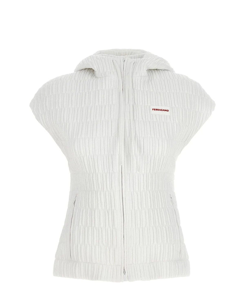 Ferragamo Vest in white, Polyamide