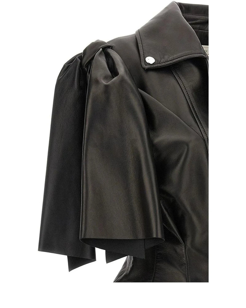 Alexander McQueen Bolero Jacket in black, Lamb Leather — view 5