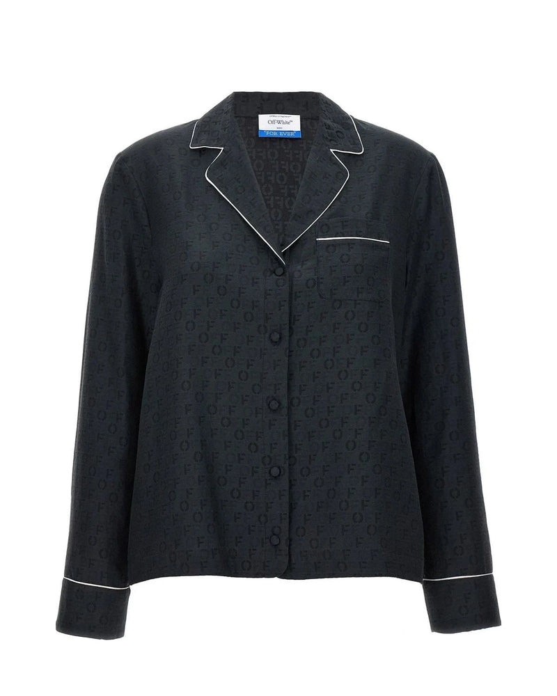 Off-White Blouse in black, Silk