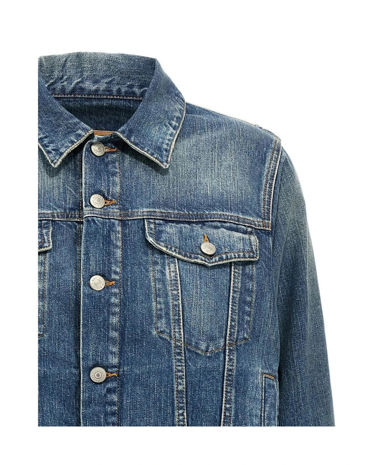 MM6 Maison Margiela Trucker Jacket in blue, Cotton — view 3