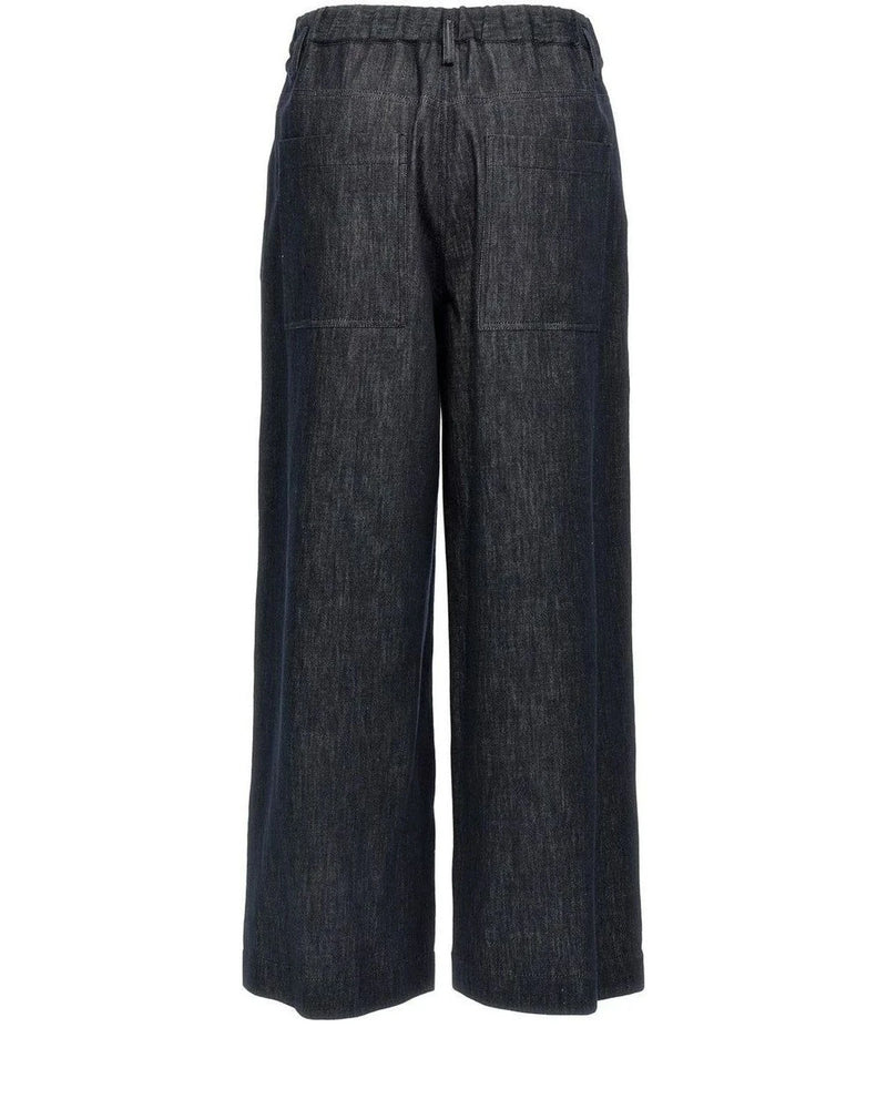 Brunello Cucinelli Palazzo Pant in blue, Cotton — view 2