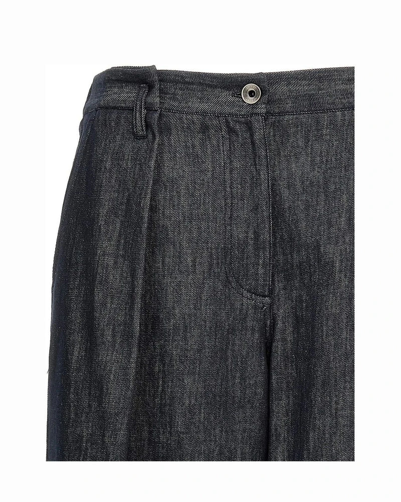 Brunello Cucinelli Palazzo Pant in blue, Cotton — view 3