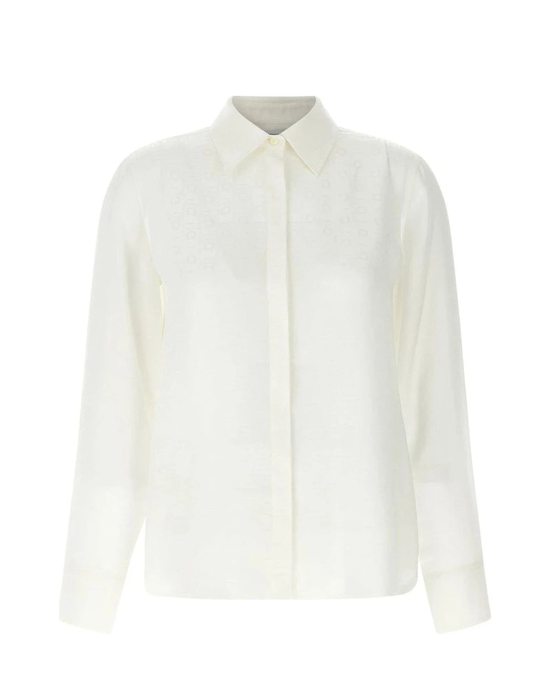 Ferragamo Dress Shirt in white, Silk