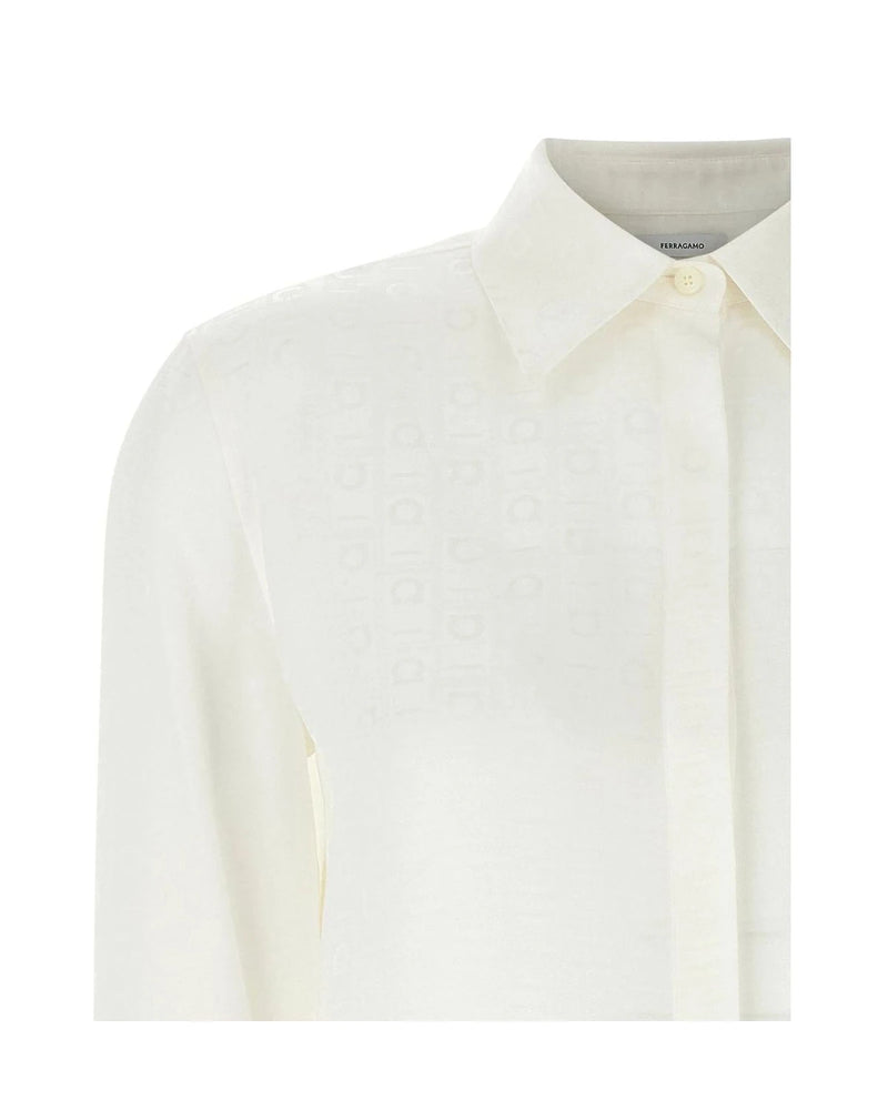 Ferragamo Dress Shirt in white, Silk — view 3