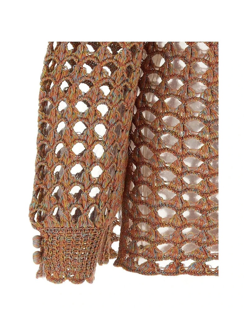 Valentino Garavani Cardigan in multicolor, Linen — view 4