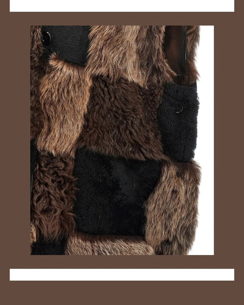 Marni Vest in brown, Lamb Fur — view 4
