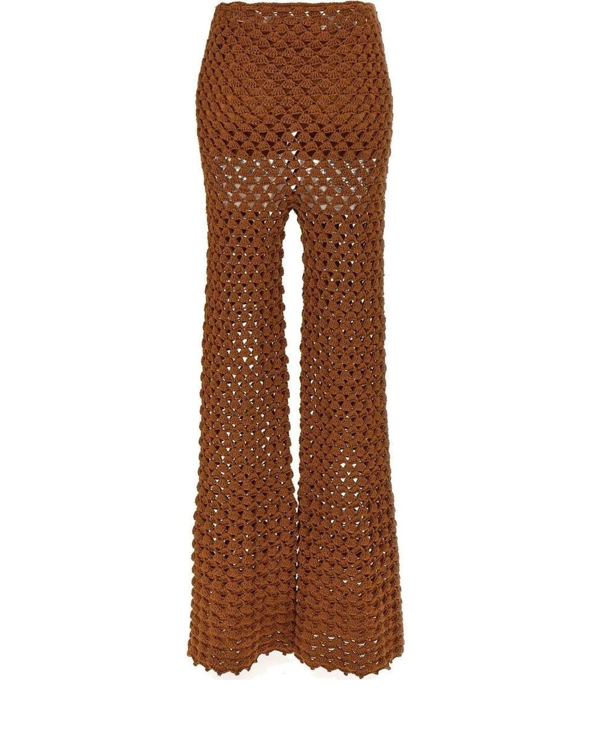Ermanno Scervino Palazzo Pant in brown, Cotton — view 2