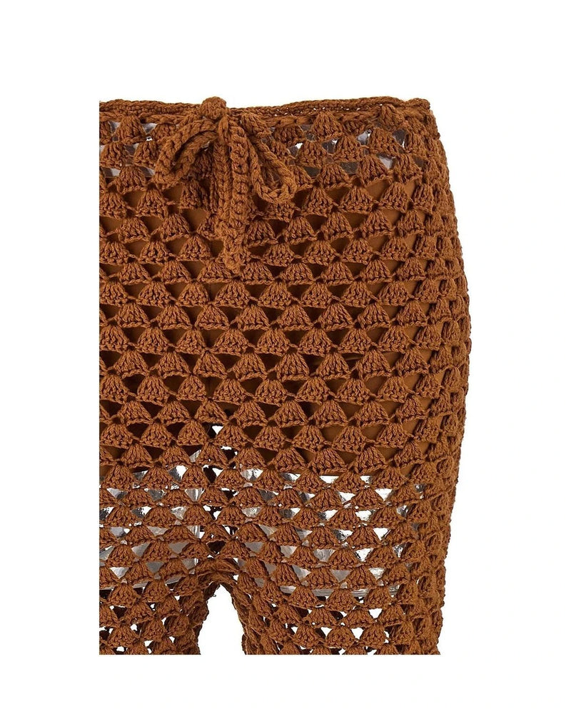 Ermanno Scervino Palazzo Pant in brown, Cotton — view 3