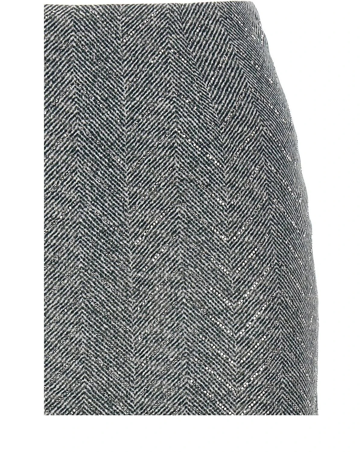 Gray Silk Midi Skirt 