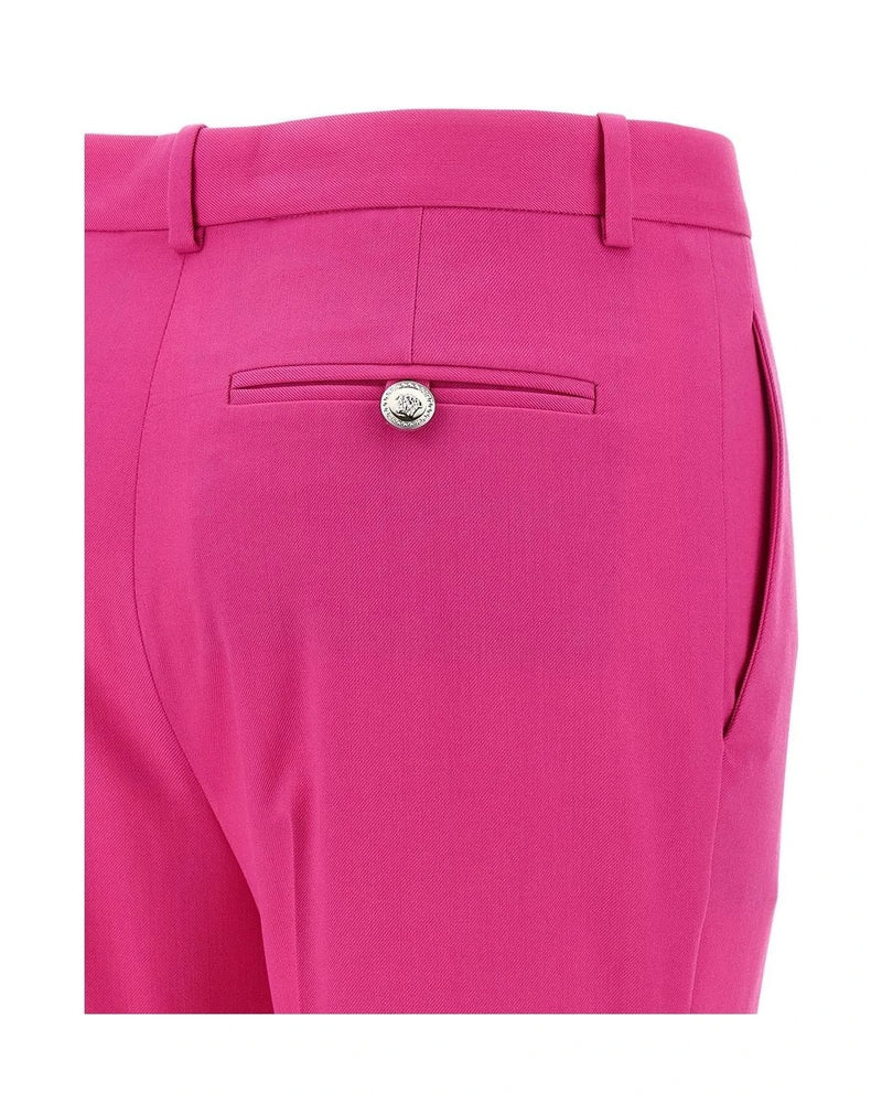 Versace Palazzo Pant in pink, Virgin Wool — view 4