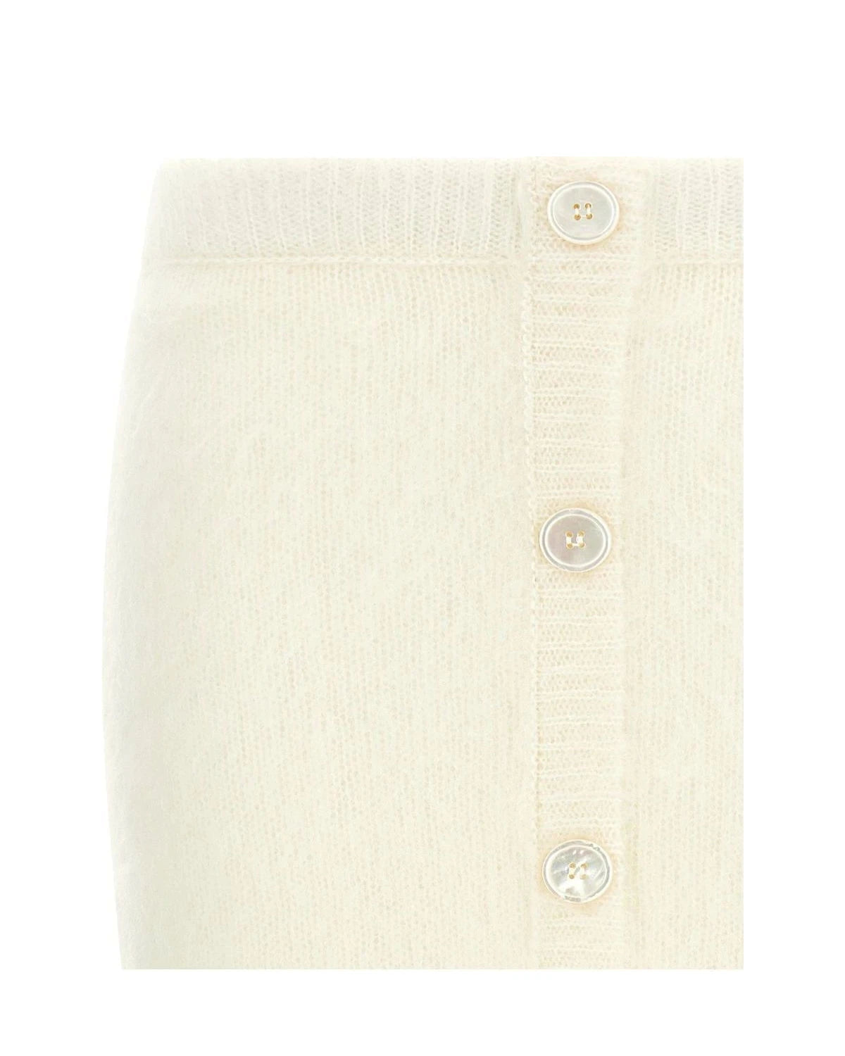 Alessandra Rich Skirt in white, Mohair — view 3