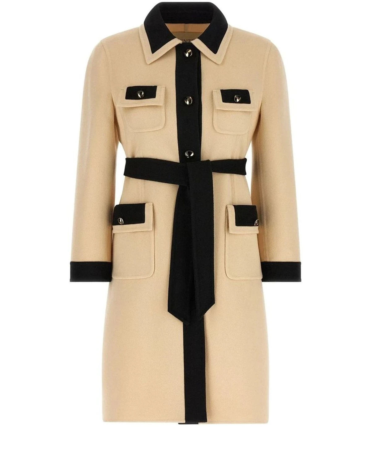 Valentino Garavani Wrap Coat in beige, Virgin Wool