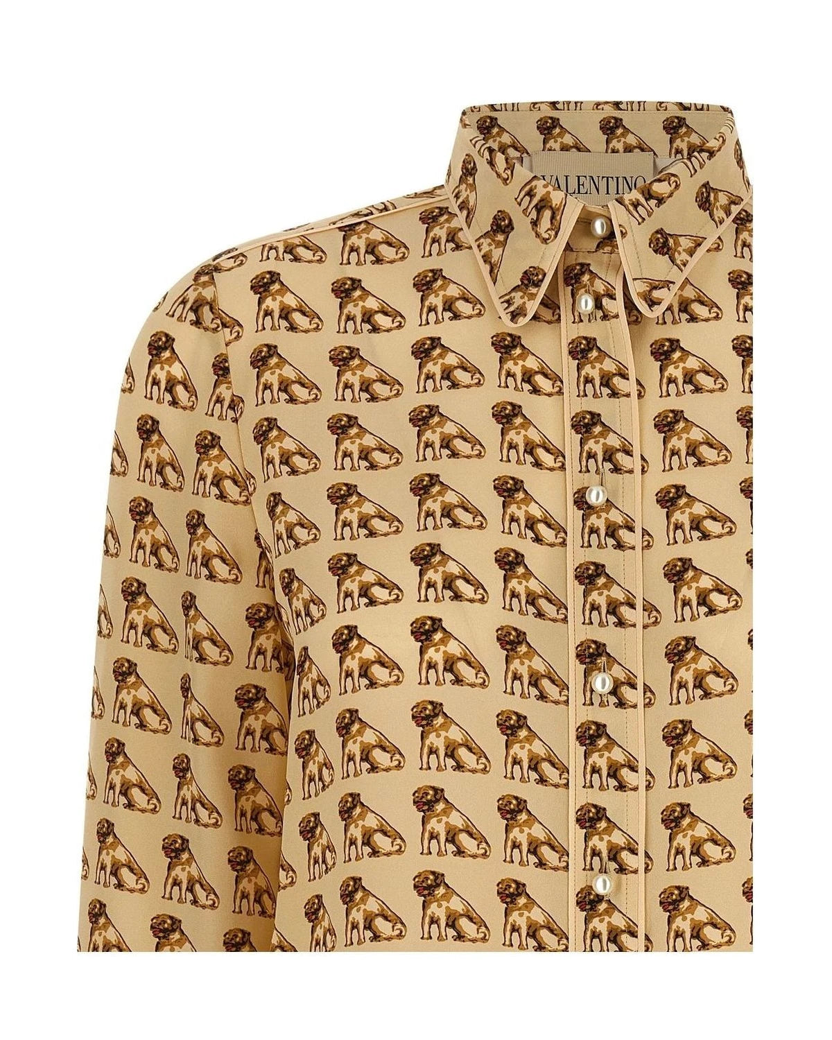 Valentino Garavani Dress Shirt in beige, Silk — view 3