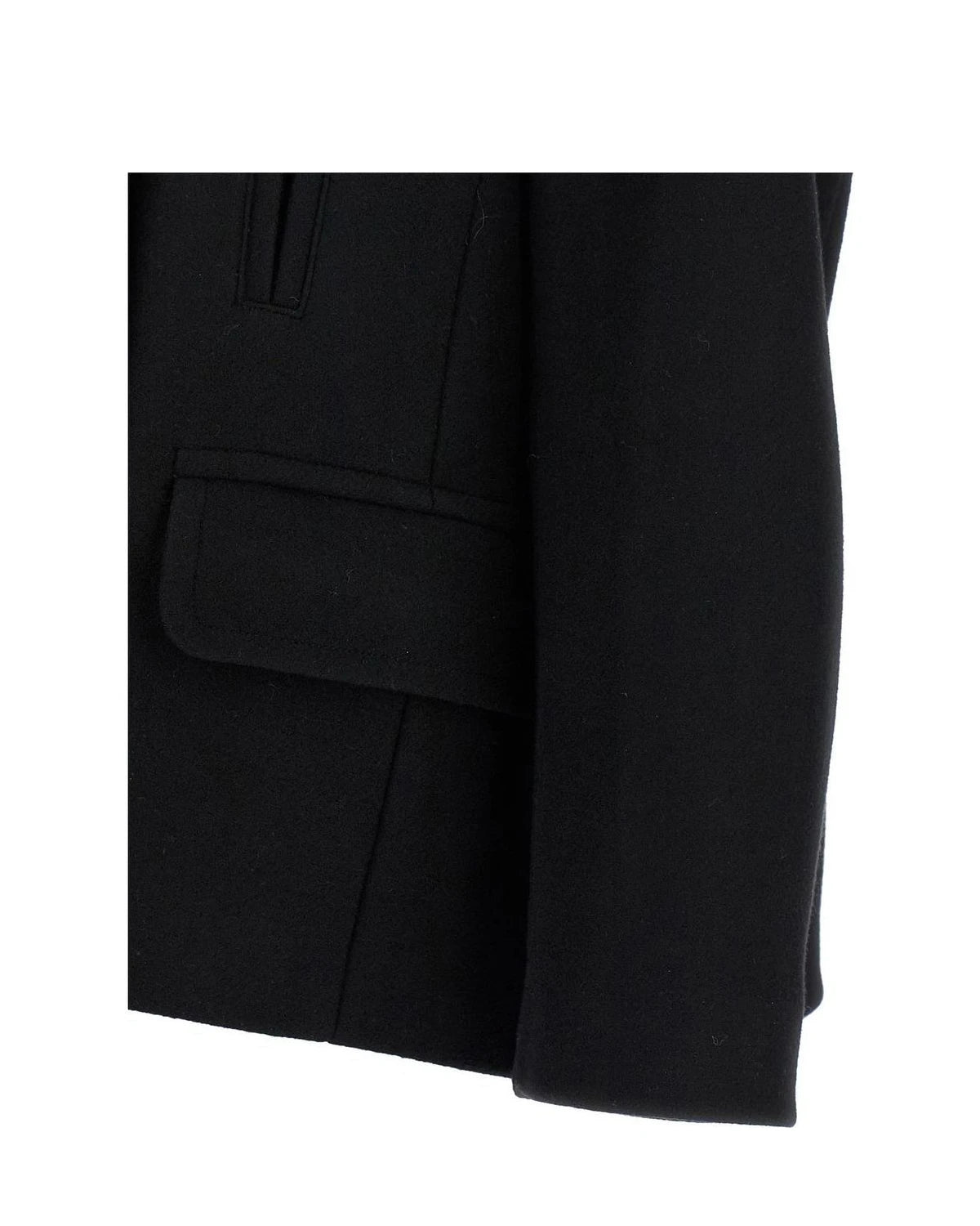 Dries Van Noten Pea Coat in black, Wool — view 4