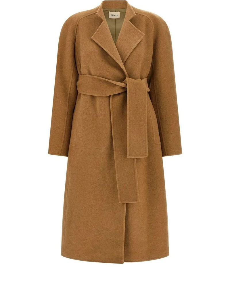 Khaite Wrap Coat in brown, Wool