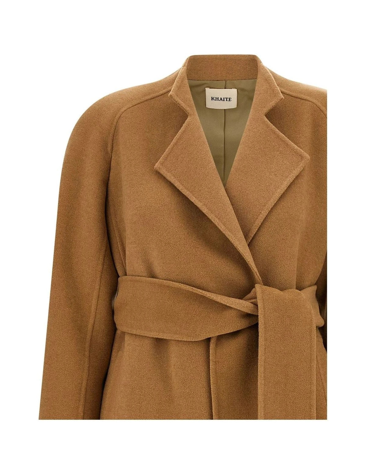 Khaite Wrap Coat in brown, Wool — view 3