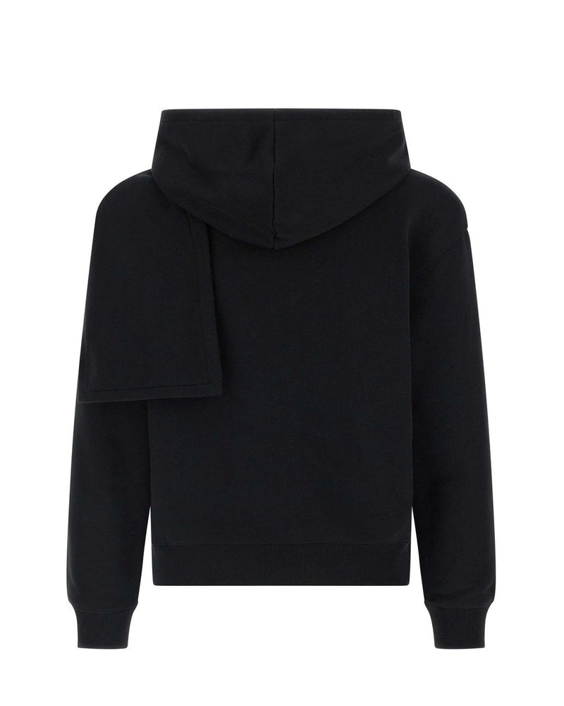 Courrèges Hoodie in black, Cotton — view 2
