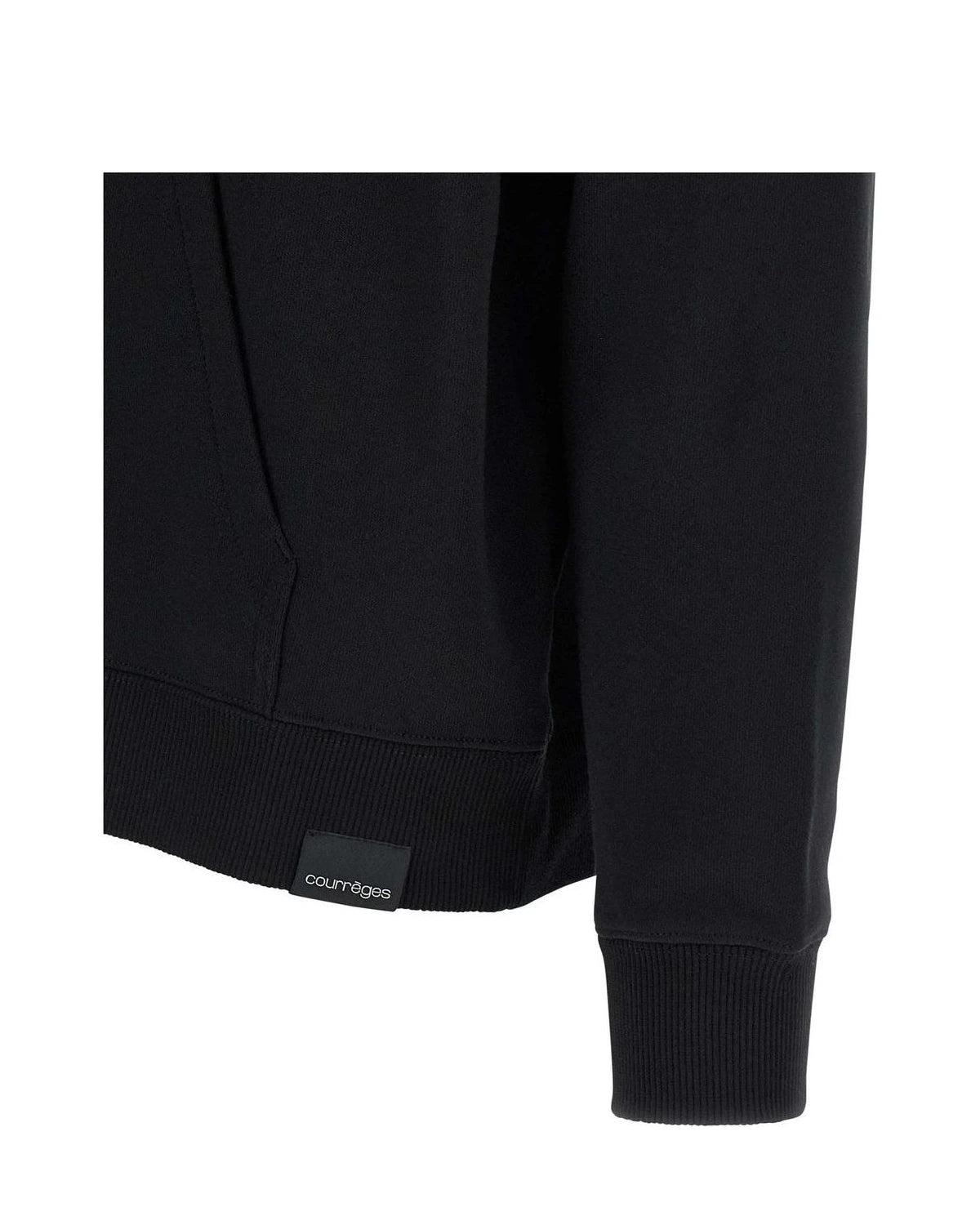 Courrèges Hoodie in black, Cotton — view 4