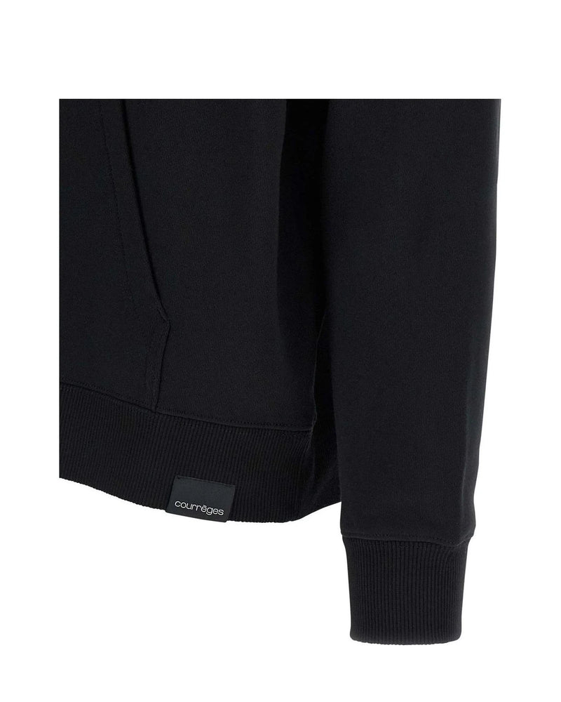 Courrèges Hoodie in black, Cotton — view 4